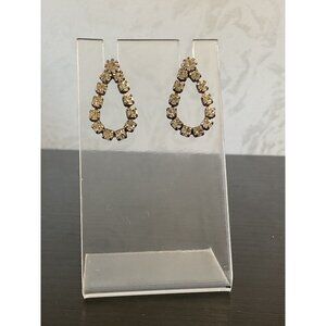 Silver Tone Fashion Rhinestone Teardrop Earrings